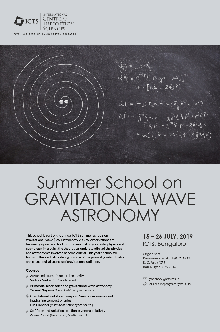 Summer School On Gravitational Wave Astronomy | ICTS